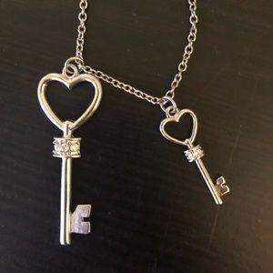 Heart key necklace